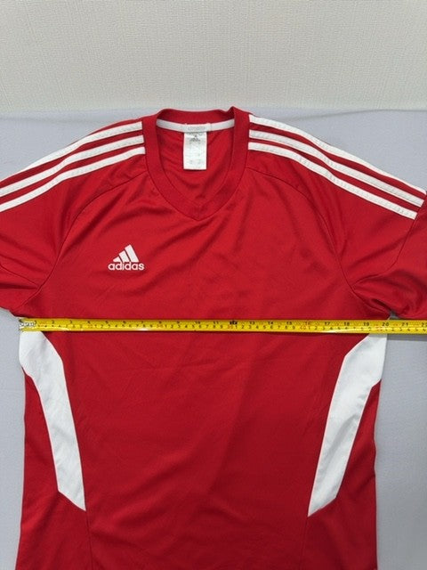 Adidas Red Soccer Climalite Jersey L Athletic Fit Moisture Wicking