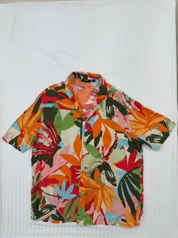 Kiabi Men's Multicolor Floral Tropical Shirt Size M