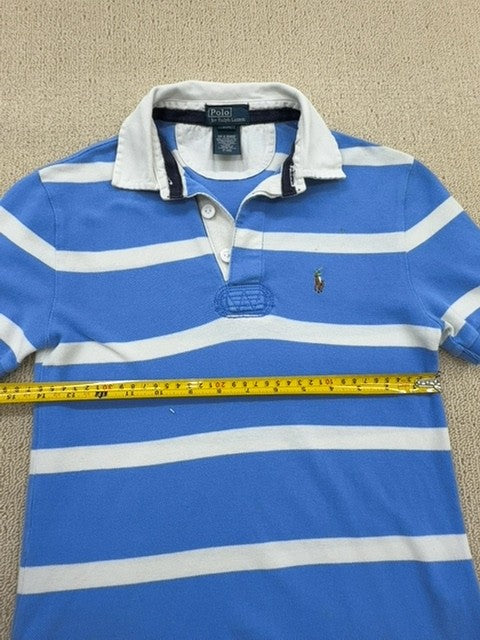 Polo Ralph Lauren Unisex Blue Striped Short Sleeve Polo Shirt Size S