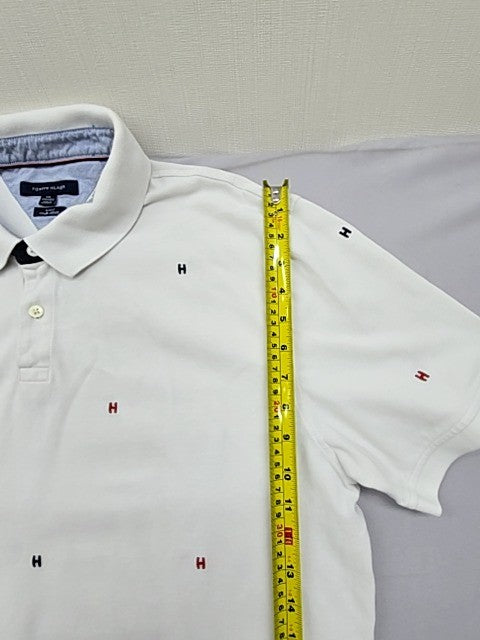 Tommy Hilfiger Men's White Dot Slim Fit Polo Shirt XXL Cotton