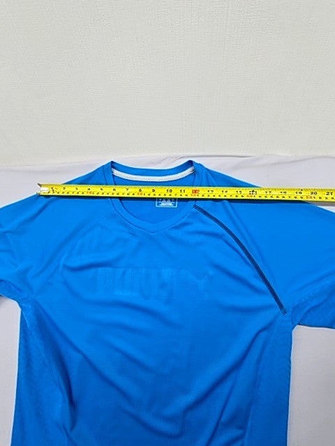 Puma Men's Blue Sport T-Shirt L Moisture Breathable Crew Neck