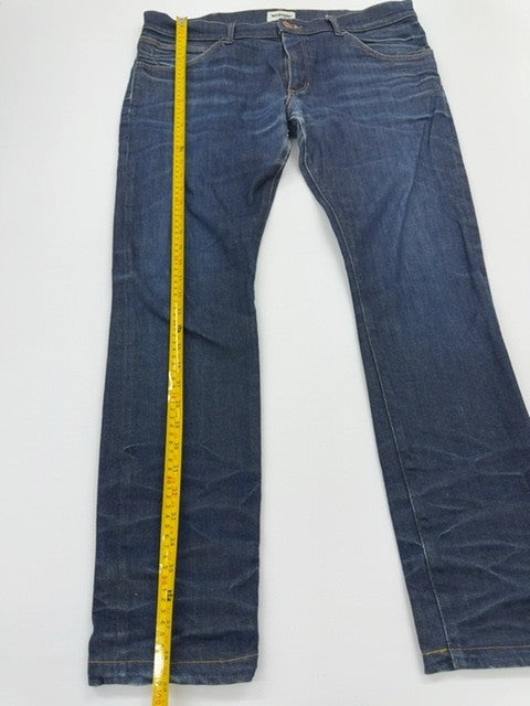 Bryson Men's Dark Blue Jeans 36x32 Zip Fly Orange Stitching