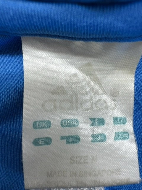 Adidas Blue 3-Stripes Short Sleeve Polo Shirt M 100% Polyester
