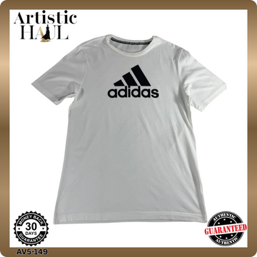 Adidas Logo T-Shirt White Men's Medium Size Tag Missing