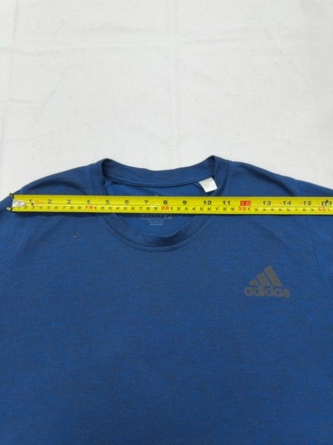 Adidas Men's L Blue Climalite Freelift Short Sleeve Crewneck T-Shirt