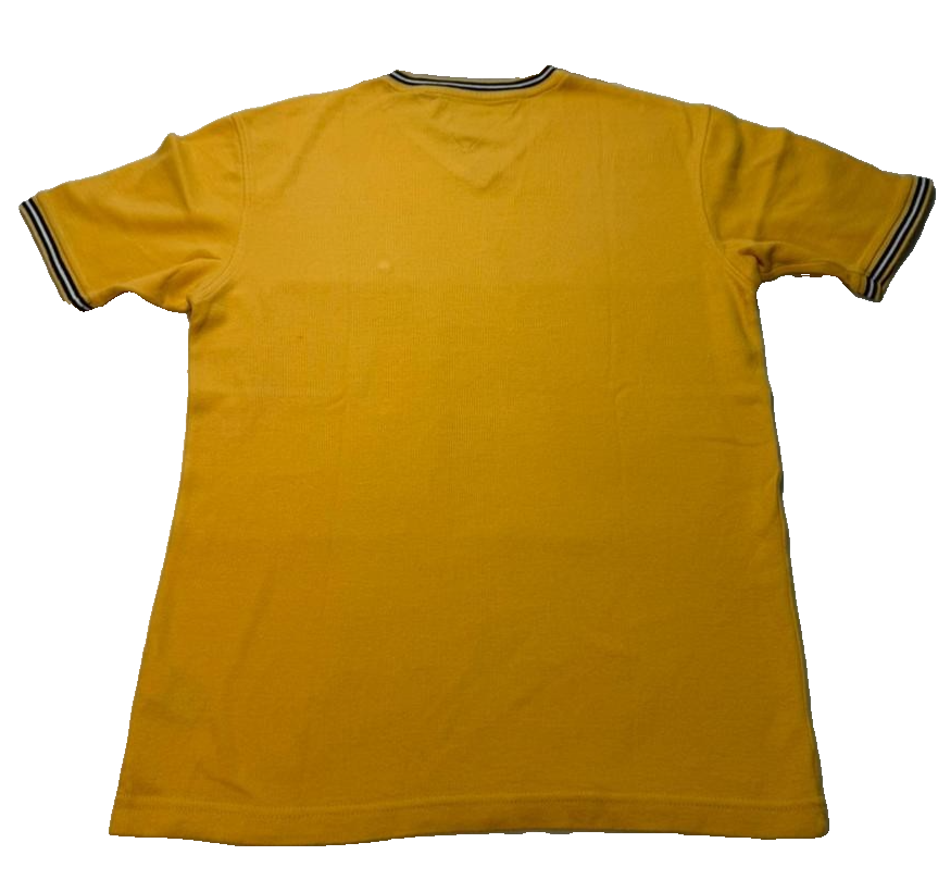 Tommy Hilfiger Yellow V-Neck T-Shirt Mens M 100% Cotton Retro Style