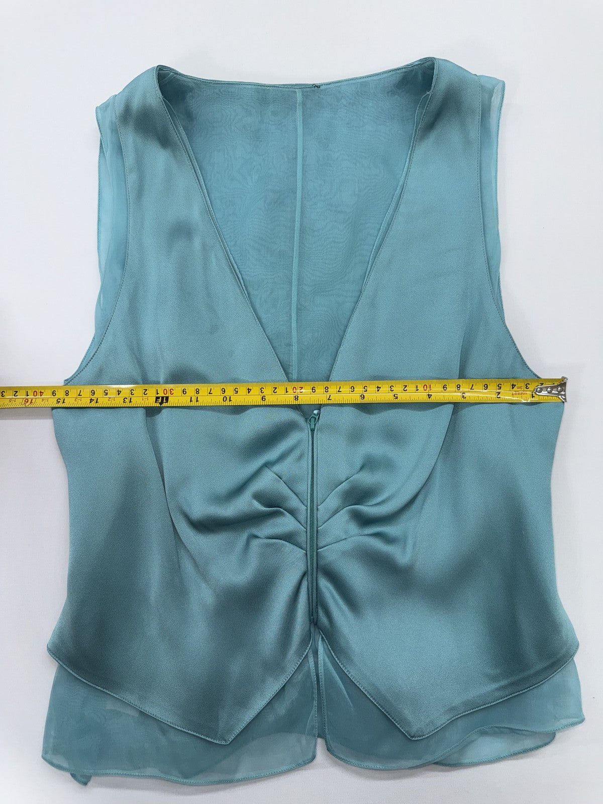 Giorgio Armani Women’s Teal Silk Sleeveless Blouse EU 40