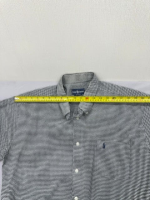 Ralph Lauren Gray Gingham Short Sleeve Button-Down XXL 100% Cotton USA