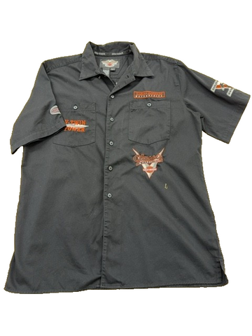 Harley-Davidson Men's Black Mechanic Shirt Size L Cotton Poly