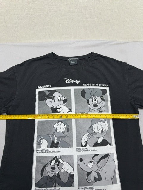 Zara Unisex Disney Mickey Mouse Black Cotton T-Shirt Size M