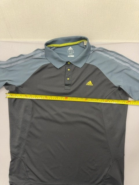 Adidas Climacool Black Polo Shirt Men's M Short Sleeve Button