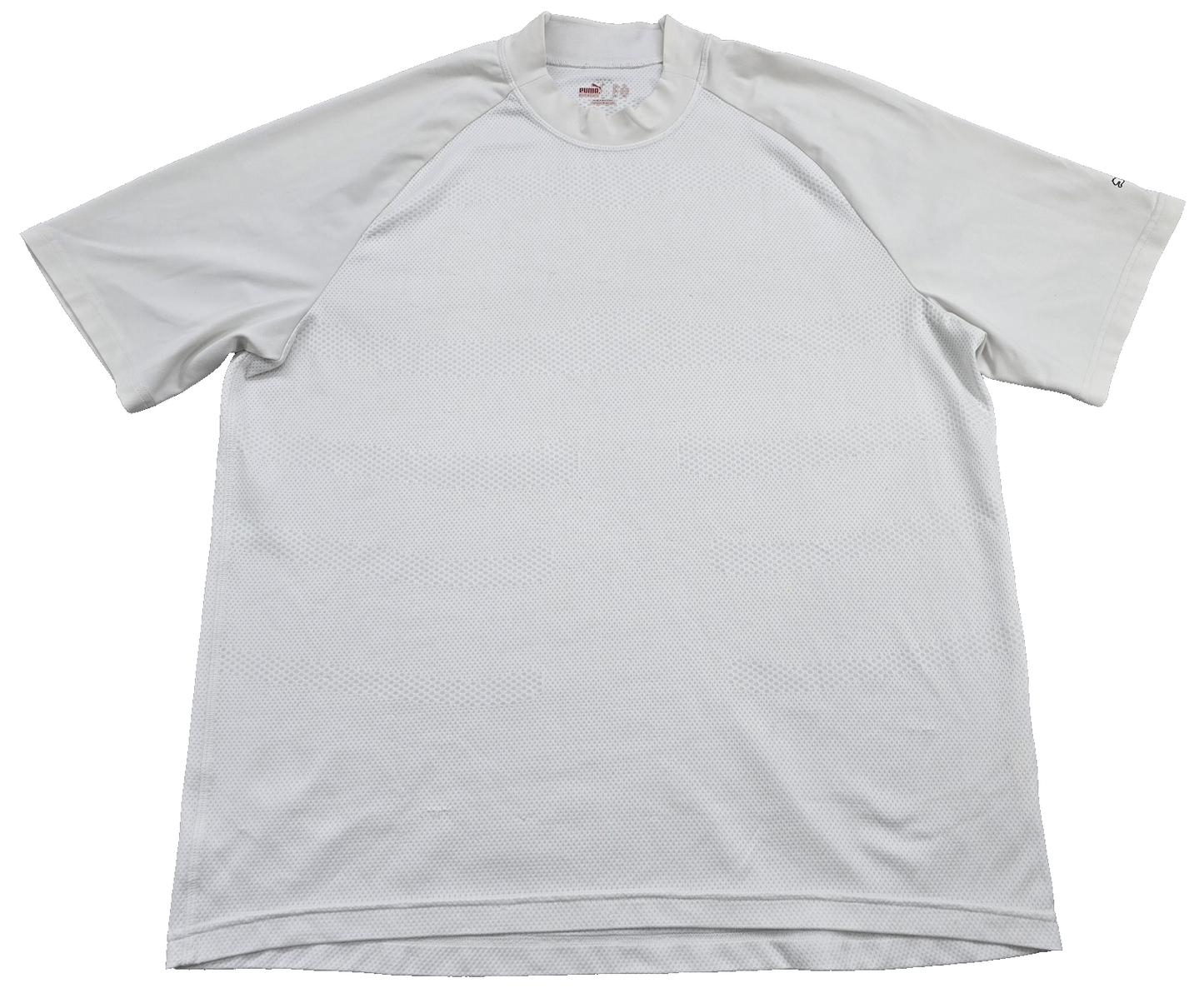 Puma Men's White XL Mock Neck Short Sleeve Mesh T-Shirt