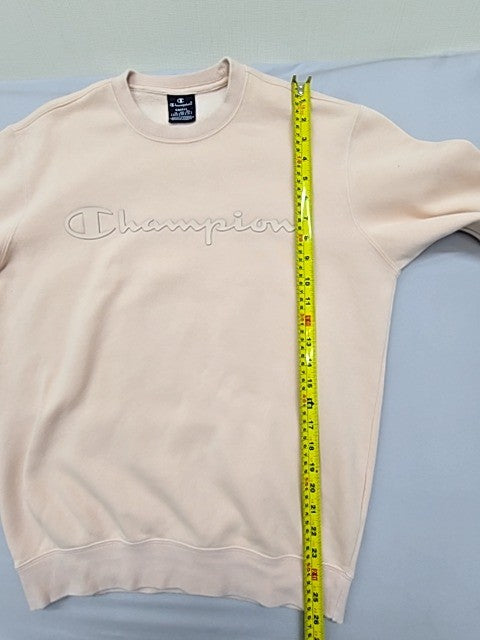 Champion Cream Fleece Pullover Sweatshirt Crewneck S