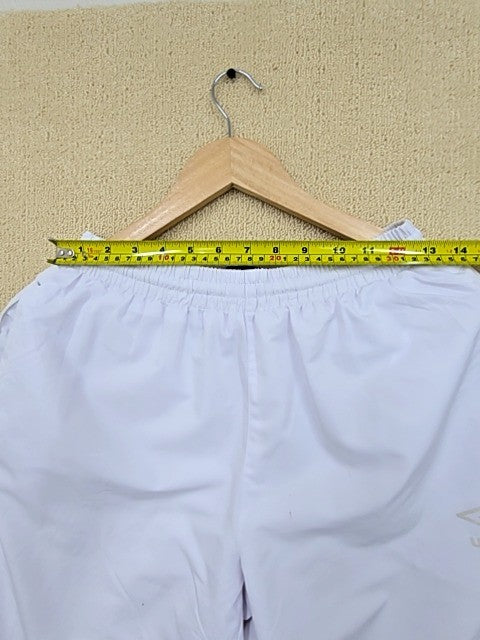 Umbro Men's White Nylon Track Pants S Relaxed Fit Tapered