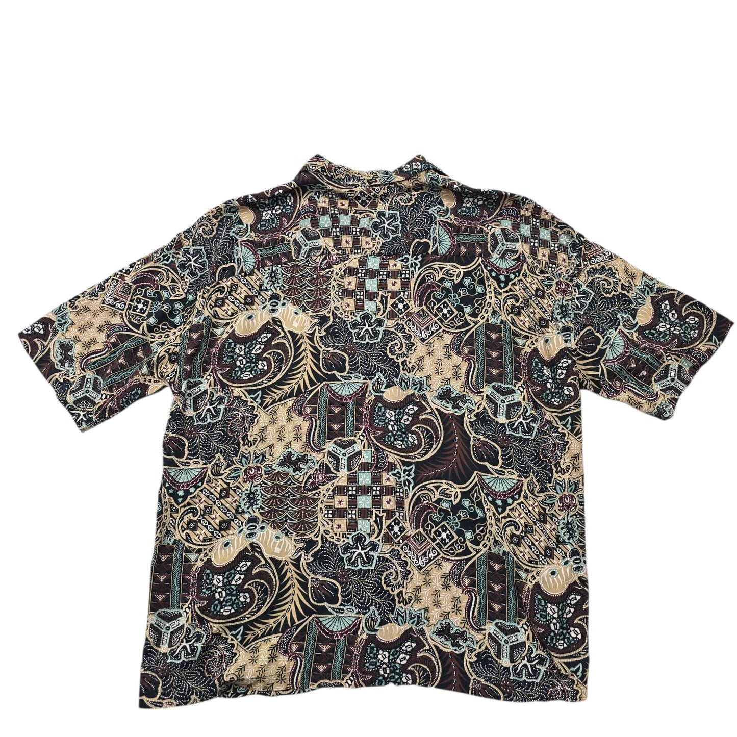 Pull&Bear Men's Black Paisley Resort Shirt Size M Cotton