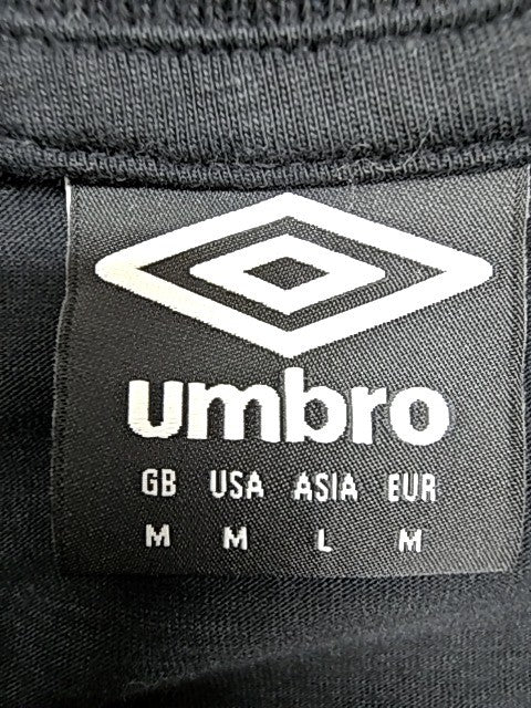 Umbro Black Cotton Polo Shirt Men's M Short Sleeve Button Placket Logo