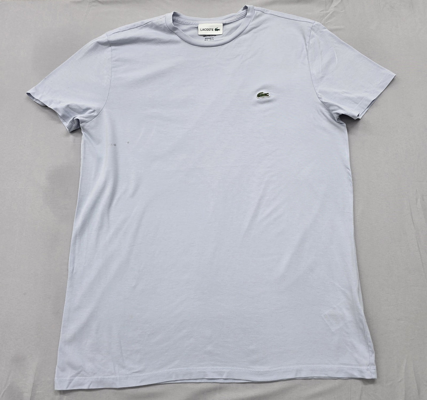 Lacoste Men's Grey Chine Crew Neck T-Shirt Size M Pima Cotton TH6709