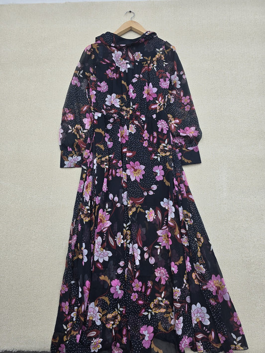 Bandolino Women's Dress – Size L, Floral, Long Sleeve
