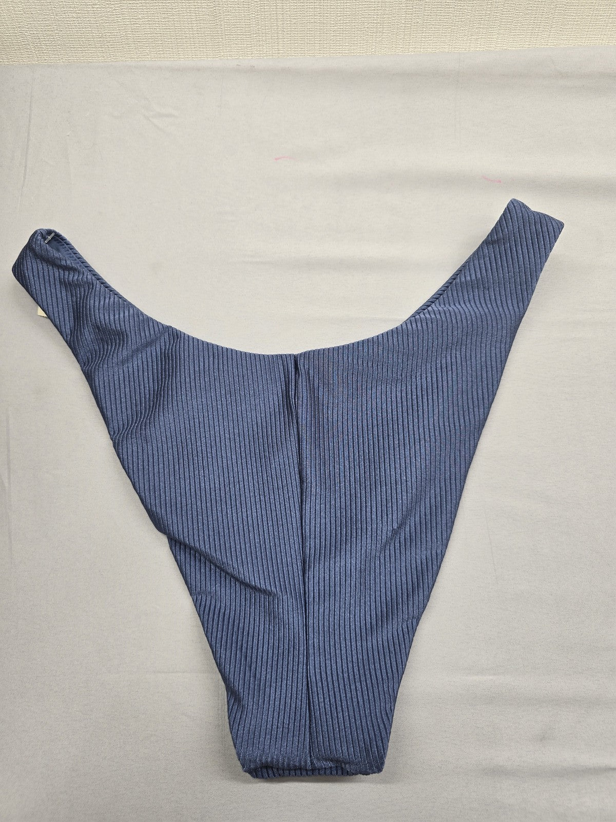 Aerie Navy High Cut Cheeky Swimwear Bottom Ribbed L