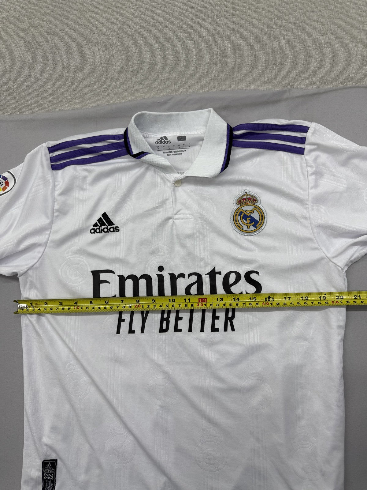 Adidas White Polo Jersey L Short Sleeve Unisex Adult Regular