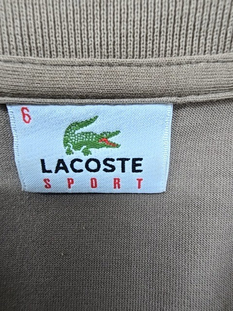 Lacoste Men Khaki Sport Polo Button Front Size S Cotton Pique Regular