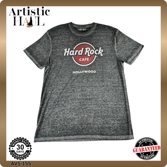 Hard Rock Cafe Men's Gray T-Shirt – Size L, Hollywood Brand Department Type