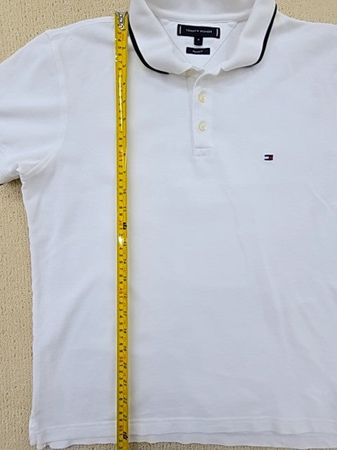 Tommy Hilfiger Men's White Pique Polo Shirt Short Sleeve M Regular Fit