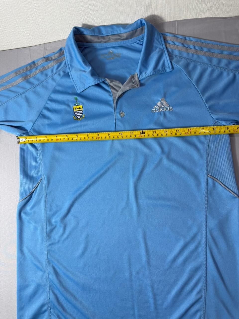 Adidas Men's Medium Polo Shirt Blue ClimaCool Sports Football Top