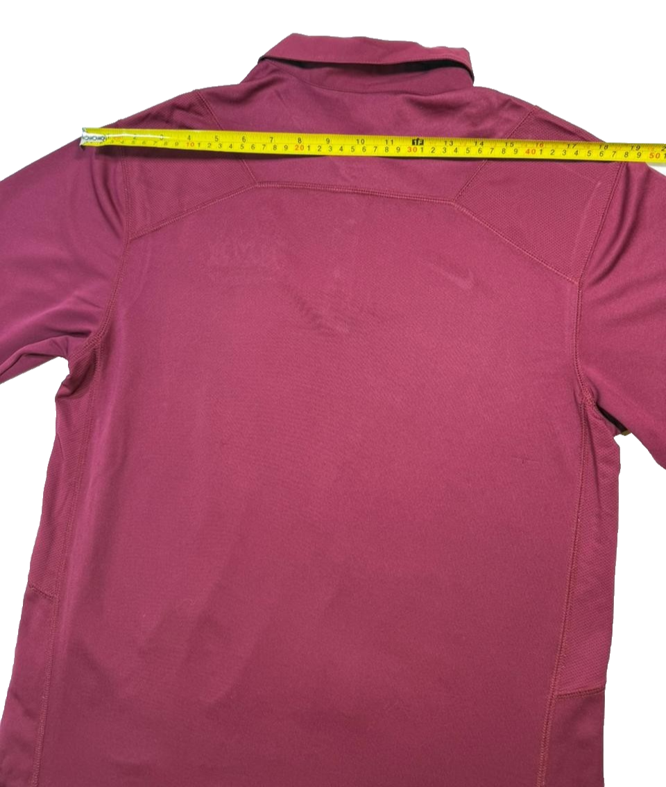 Nike Men's Maroon Nmh Lacrosse Dri-FIT Polo Shirt White Swoosh Size L