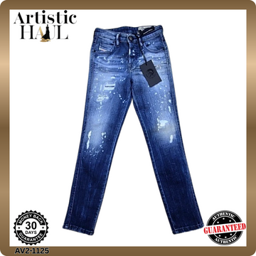 Diesel Babhila Slim Skinny Blue Distressed Women's Jeans Sz 10
