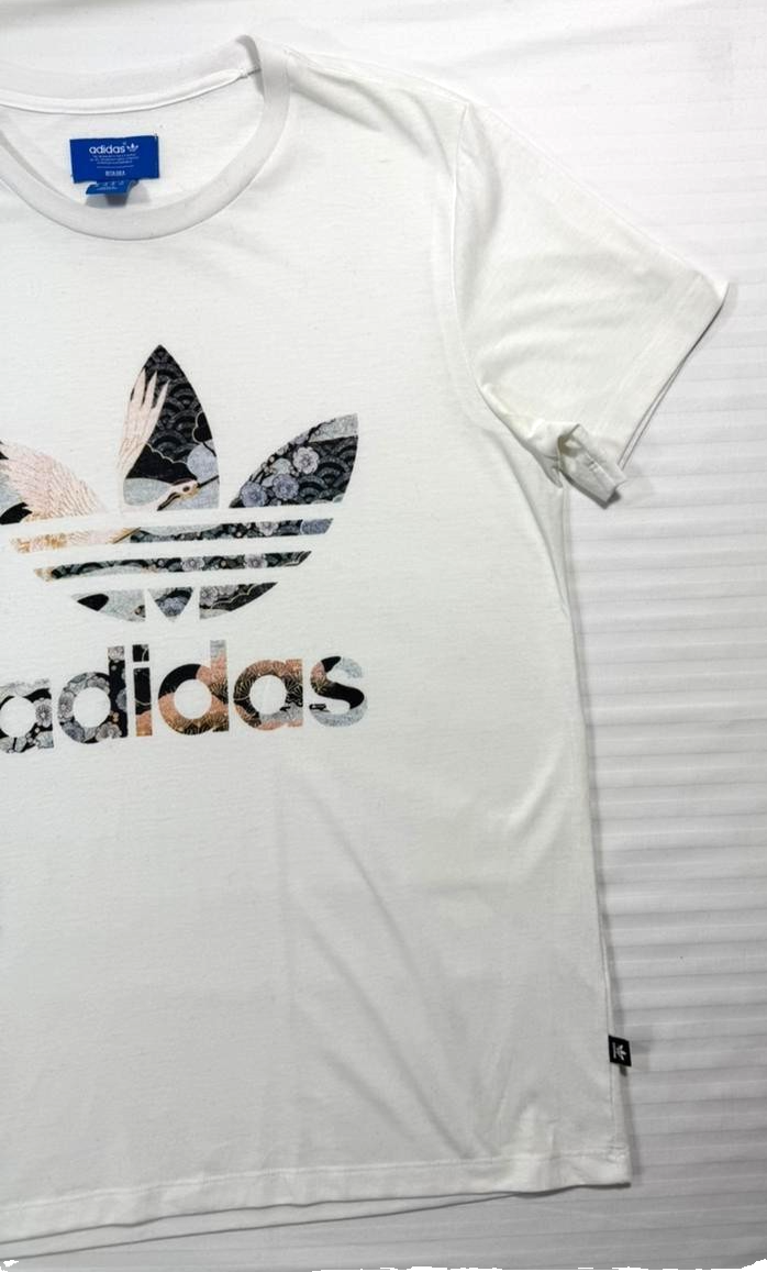 Adidas Originals Rita Ora White Smoke Trefoil T-Shirt - Size S