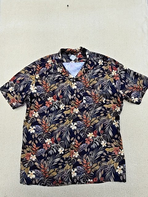 Vintage Lacoste Men's Navy Polo Shirt – Size XL, Floral