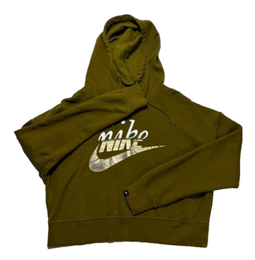 Nike Olive Green Cropped Hoodie Pullover Women's Size S