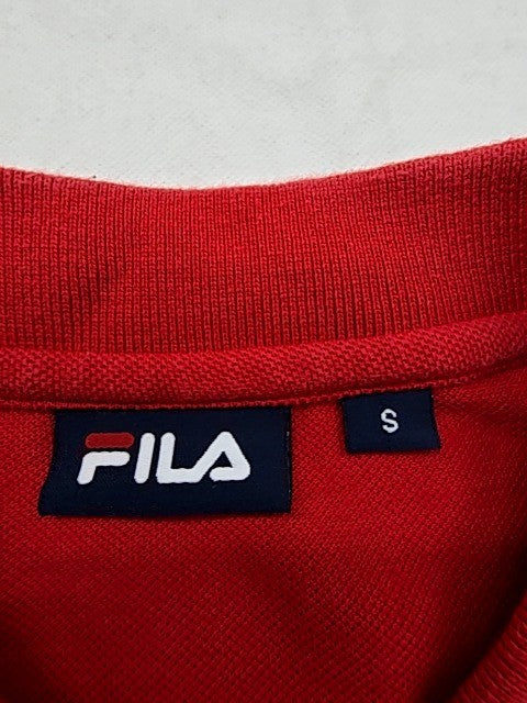 Fila Red Cotton Polo Shirt Men's S Short Sleeve Button