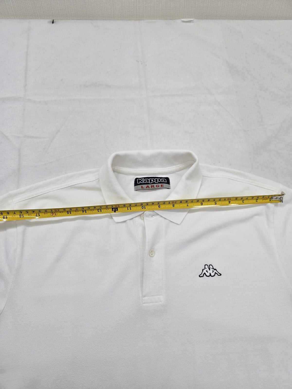 Kappa Men's White Cotton Polo Shirt Large Short Sleeve Button