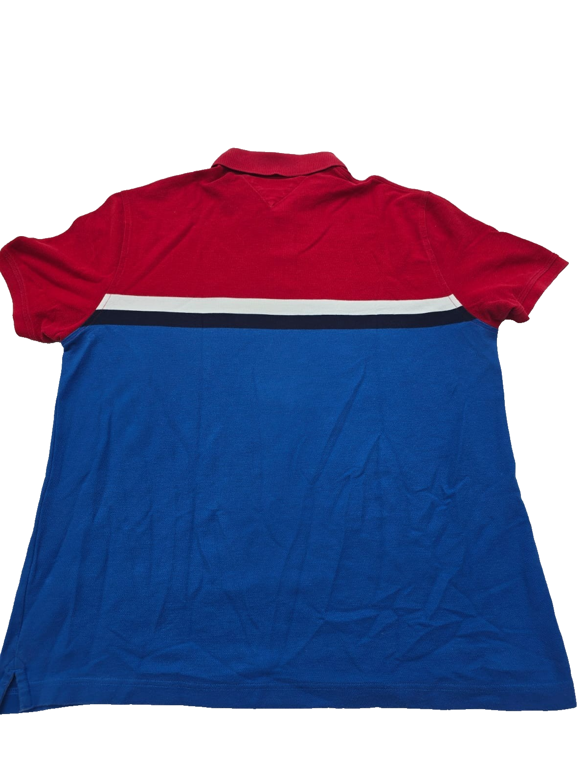 Tommy Hilfiger Men's Colorblock Polo Shirt Red Blue White Size XL