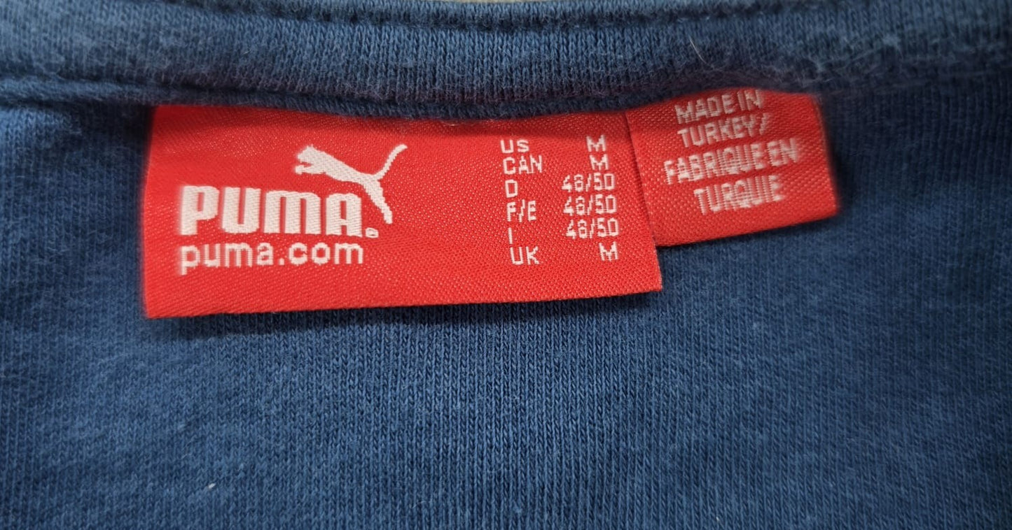 Puma Men's Navy Blue Crew Neck T-Shirt Short Sleeve Size M