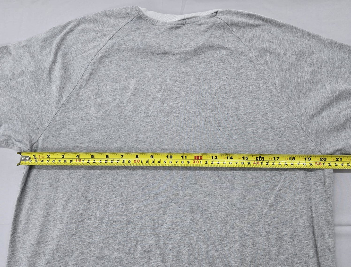 Adidas Men's Grey Striped Short Sleeve T-Shirt Size L Cotton Slim Fit
