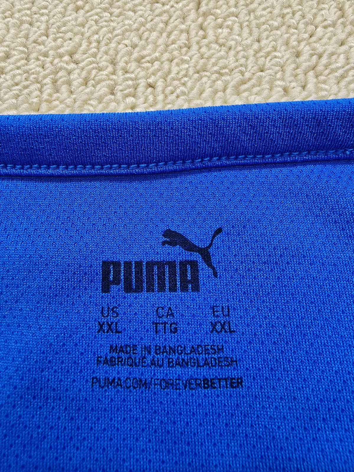 Puma Blue Soccer Jersey XL Short Sleeve Crewneck Unisex
