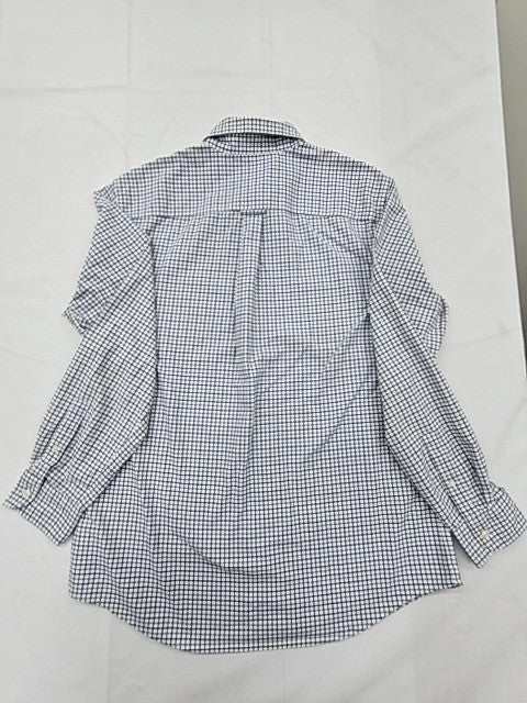 Chaps Blue White Plaid Long Sleeve Button-Down Shirt L Classic Fit