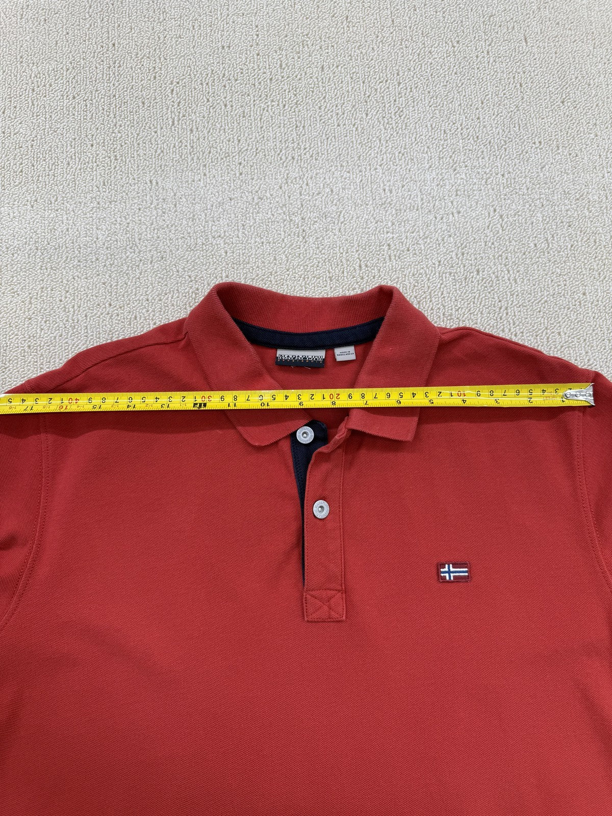 Napapijri Men's Red Polo Shirt Size L Cotton Classic Fit