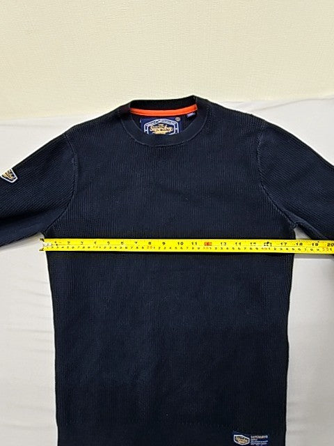 Superdry Men's Navy Cable Knit Crewneck Jumper Medium Regular Fit
