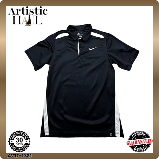 Nike Men's Multicolor Polo Shirt – Size S, Striped, Short Sleeve