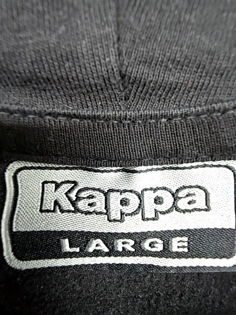 Kappa Men's Black Pullover Hoodie Large Cotton Logo