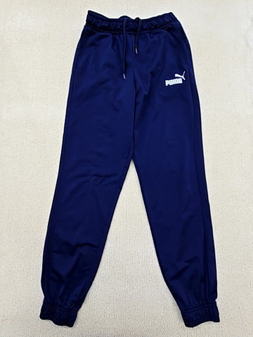 Puma Men's Navy Blue Track Jogger Sweatpants L Drawstring Relaxed