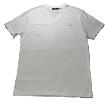 Dolce&Gabbana White t-shirt with metallic DG logo | MEN | SIZE: 54