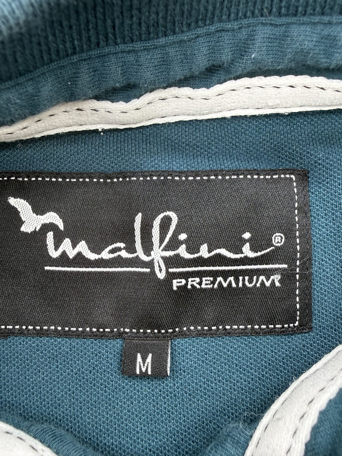 Malfini Men's M Dark Teal Cotton Polo Short Sleeve Embroidered Logo
