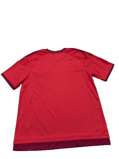 Adidas Men's Red Soccer Jersey S Short Sleeve Recycled Polyester