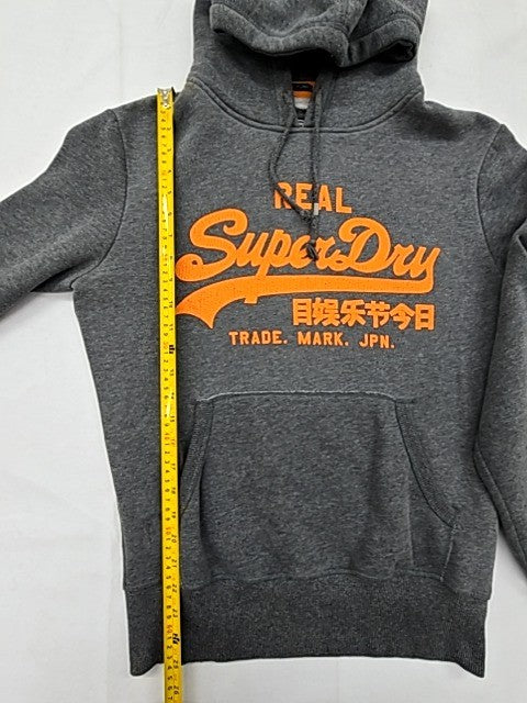 Superdry Men's Grey Marl Vintage Logo Hoodie Small Slim Fit