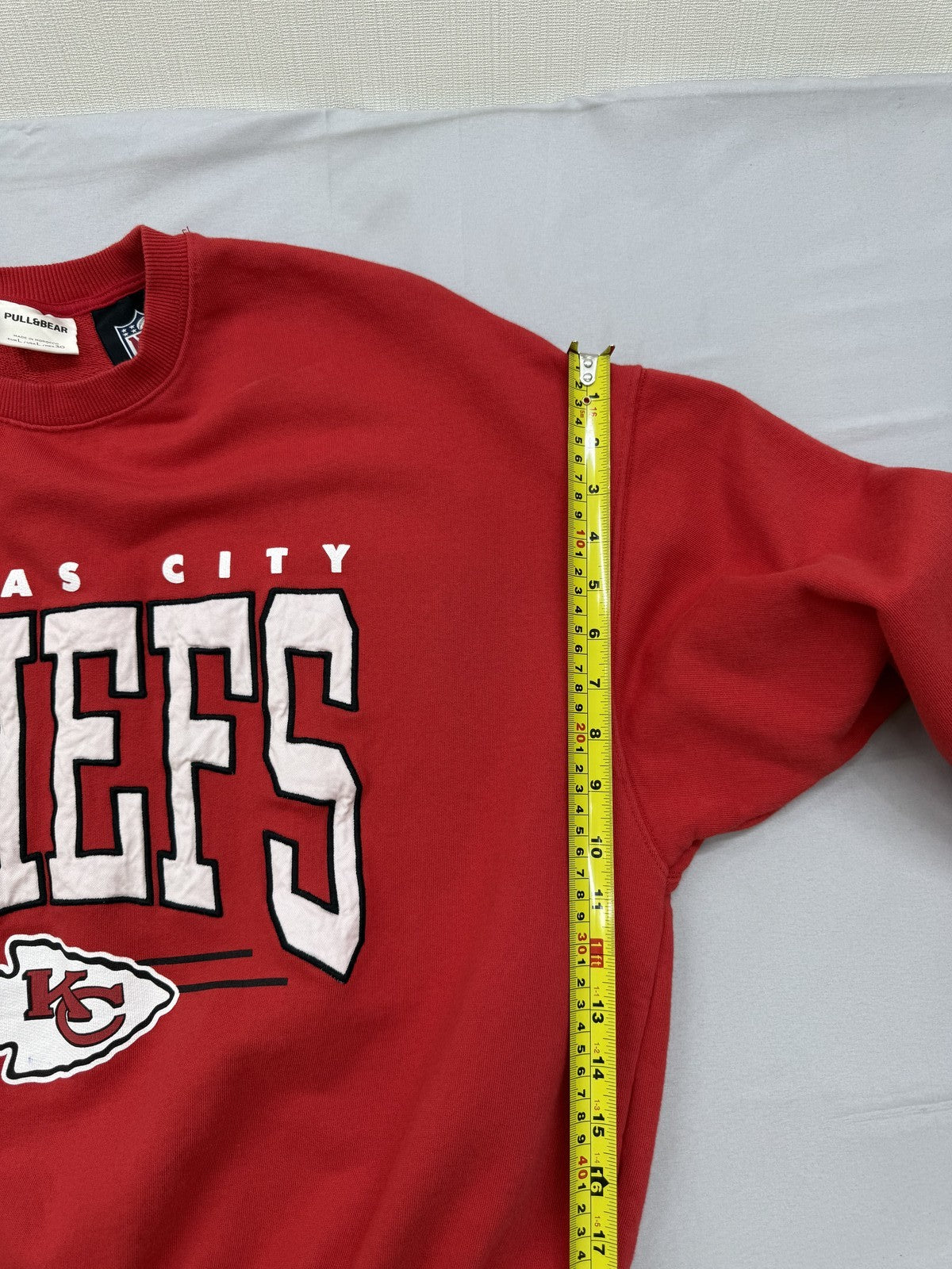 Pull&Bear NFL Chiefs Red Crewneck Sweatshirt L Graphic Print